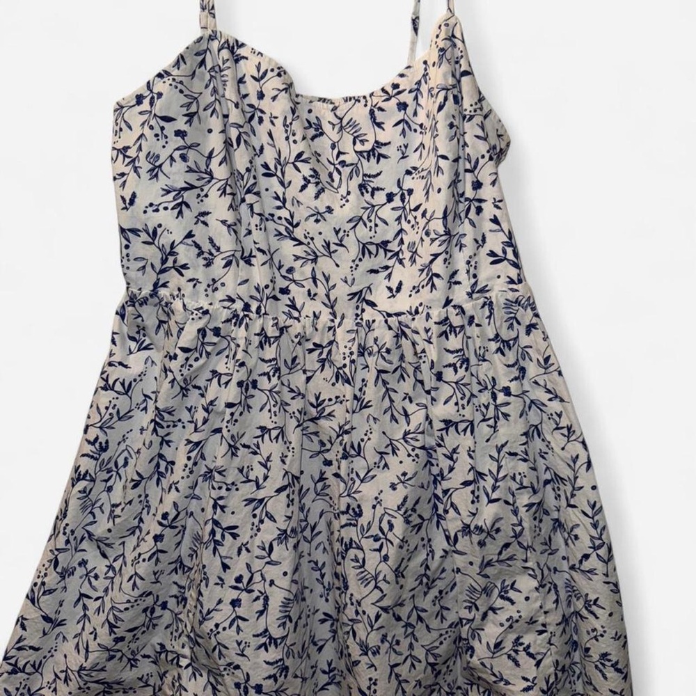 Floral Blue and White Dress